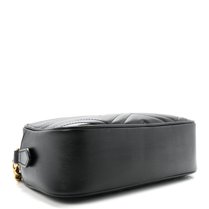 Gucci Calfskin Matelasse Small GG Marmont Chain Shoulder Bag Black 4 of 10