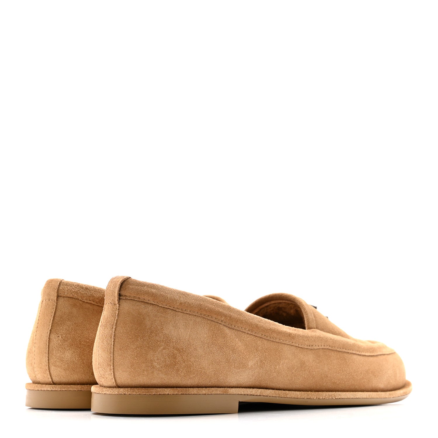 Chanel Suede Calfskin CC Loafers 38.5 Dark Beige 5 of 13