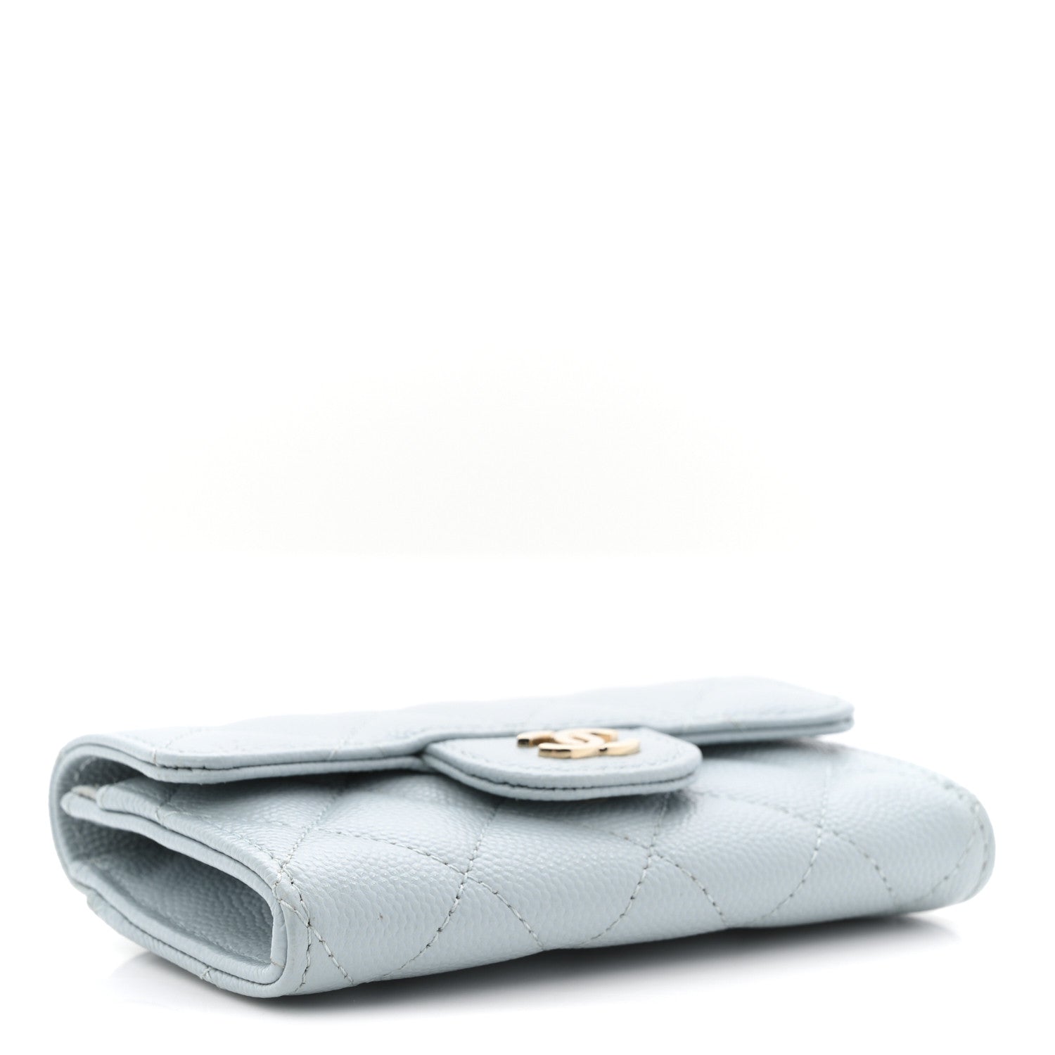 Chanel Caviar Quilted Flap Card Holder Wallet Blue 4 of 8