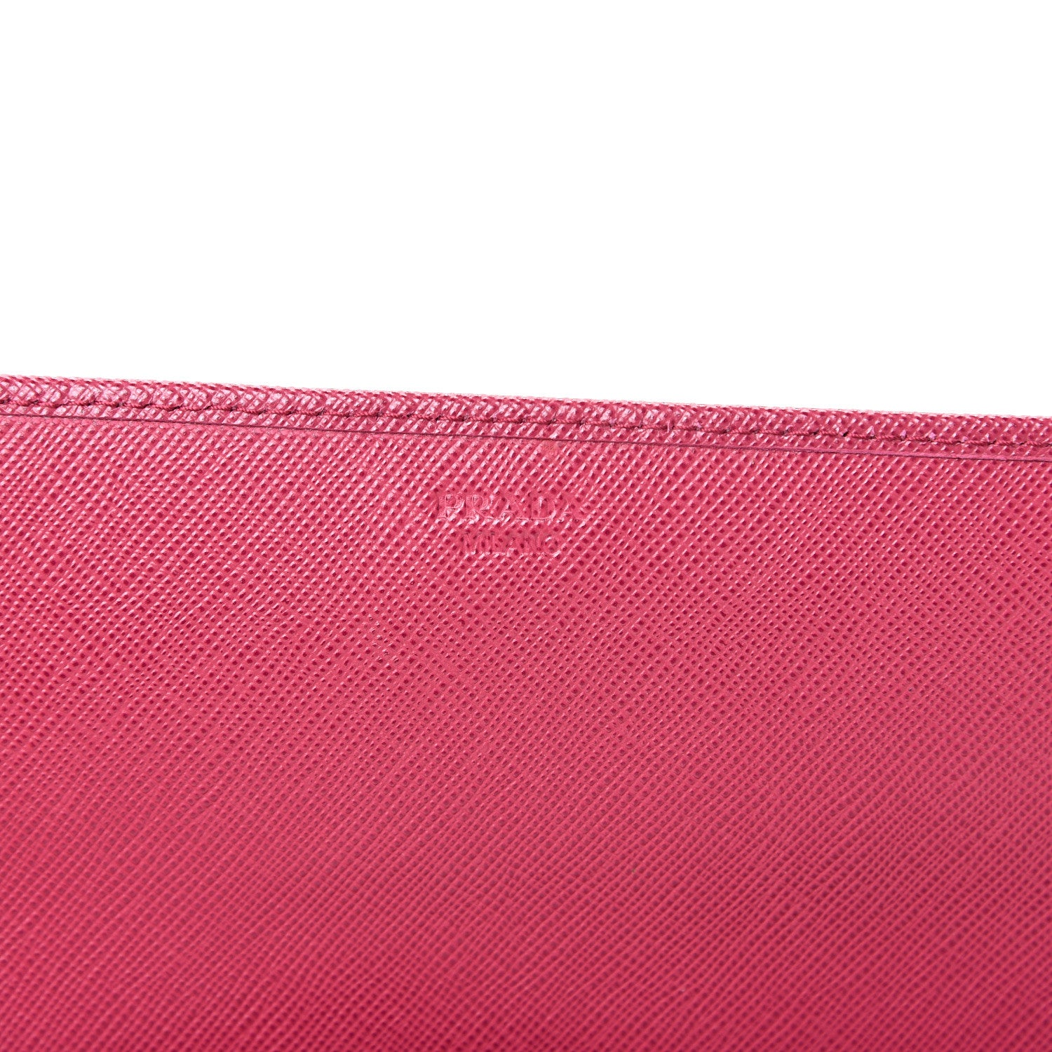 Prada Saffiano Metal Oro Chain Wallet Ibisco 5 of 11