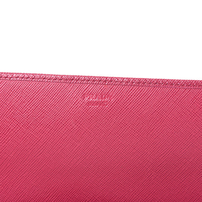 Prada Saffiano Metal Oro Chain Wallet Ibisco 5 of 11