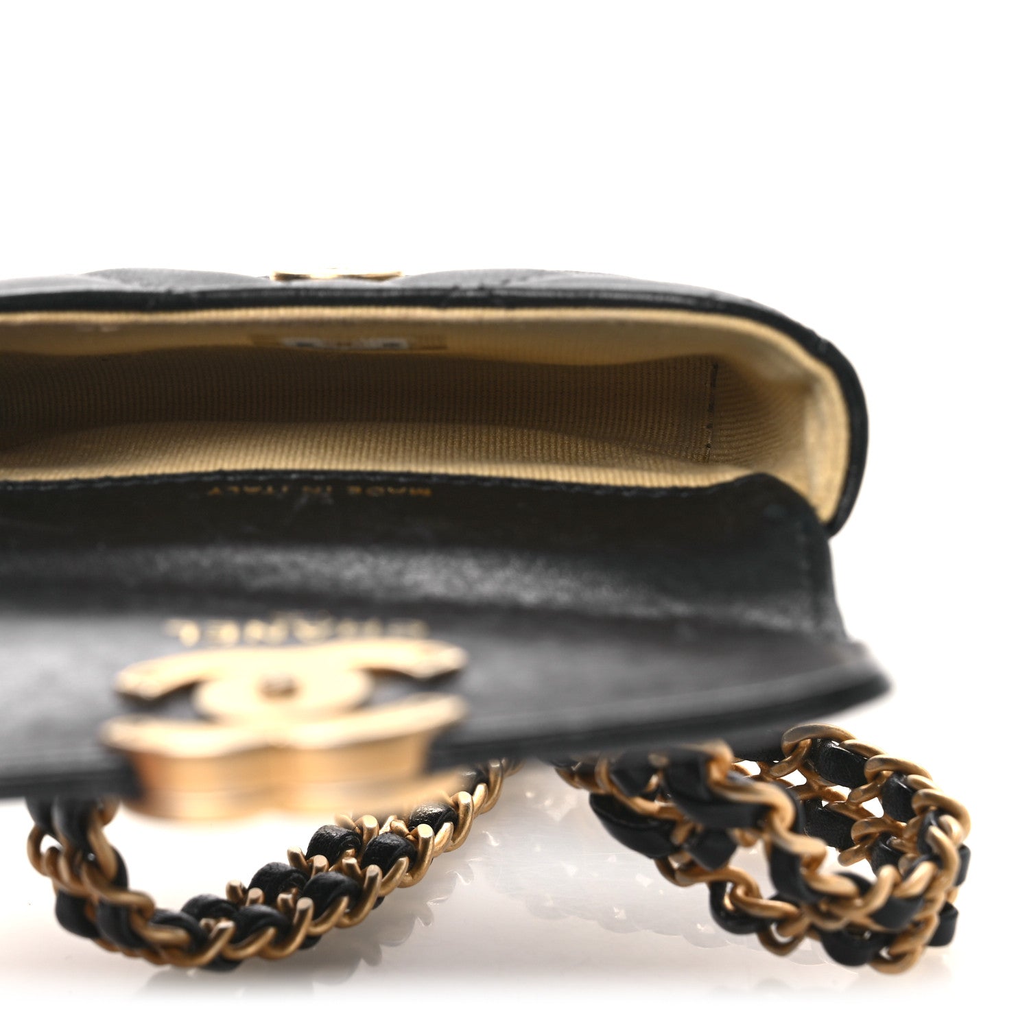 Chanel Lambskin Quilted Flap Chain Belt Bag Black 5 of 12