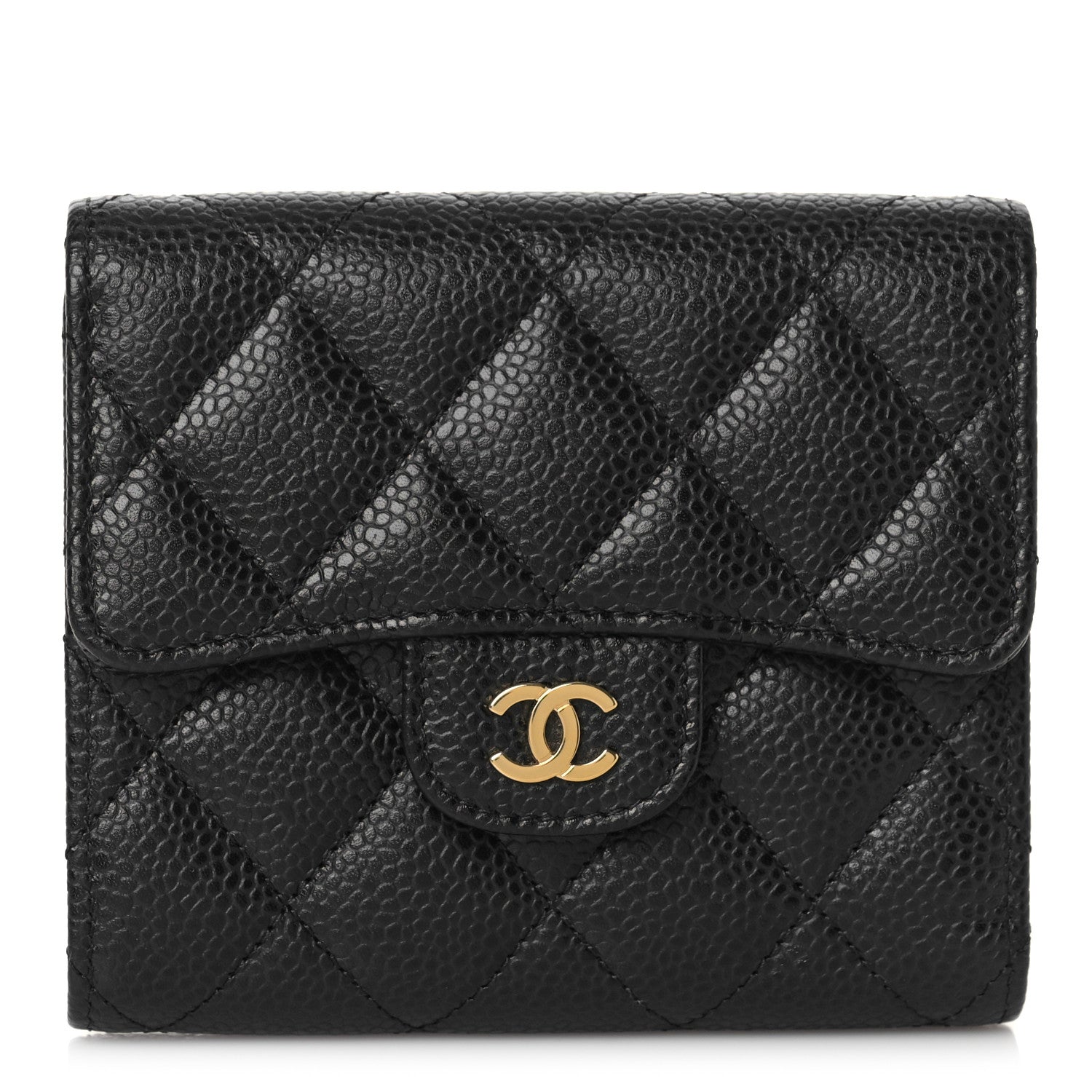 Chanel Caviar Quilted Compact Flap Wallet Black 1 of 11