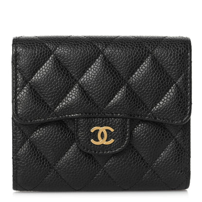 Chanel Caviar Quilted Compact Flap Wallet Black 1 of 11