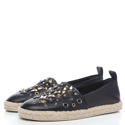 Louis Vuitton Calfskin Tropical Bloom Espadrille Flat 37 Black 3 of 8