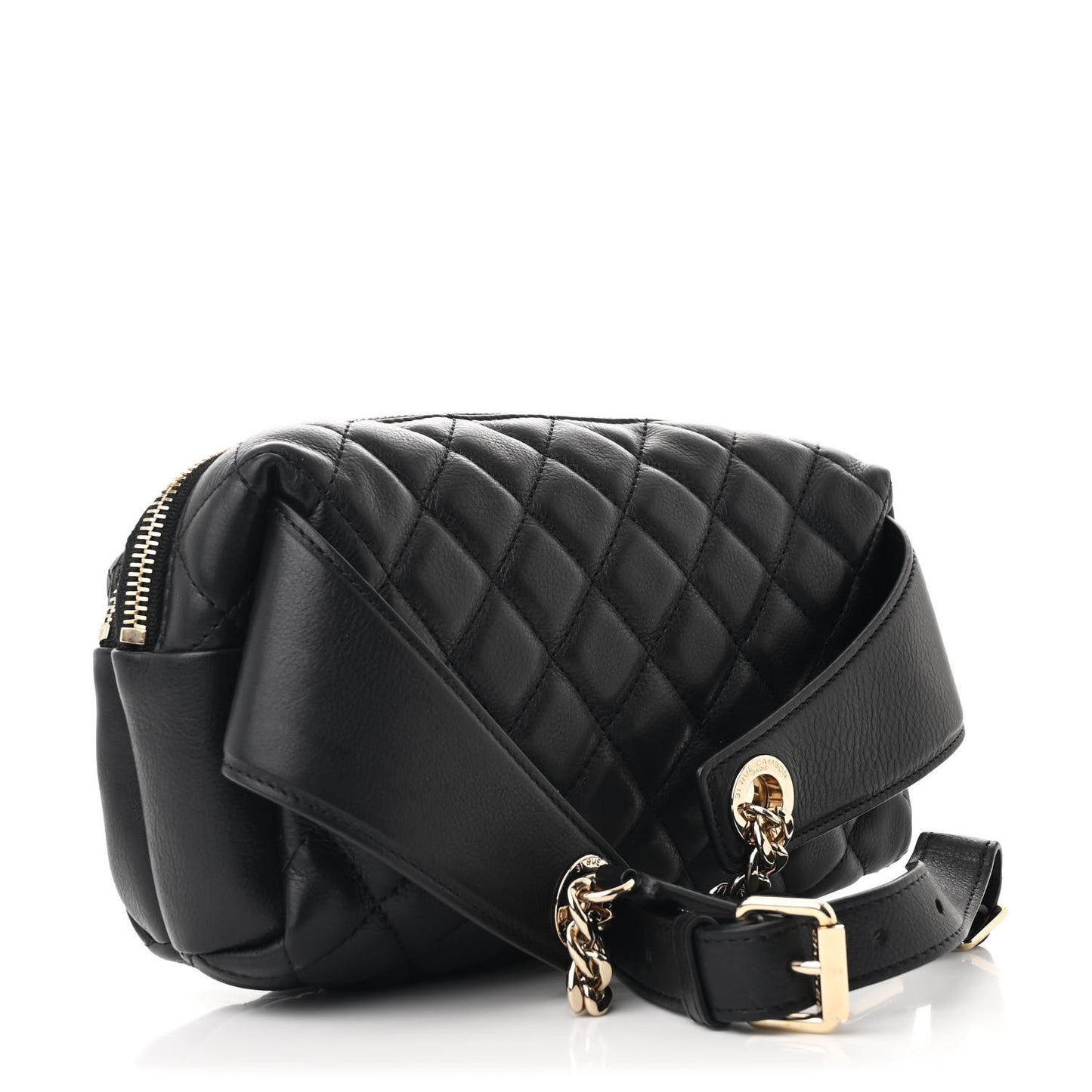 Calfskin Quilted Waist Bag Black