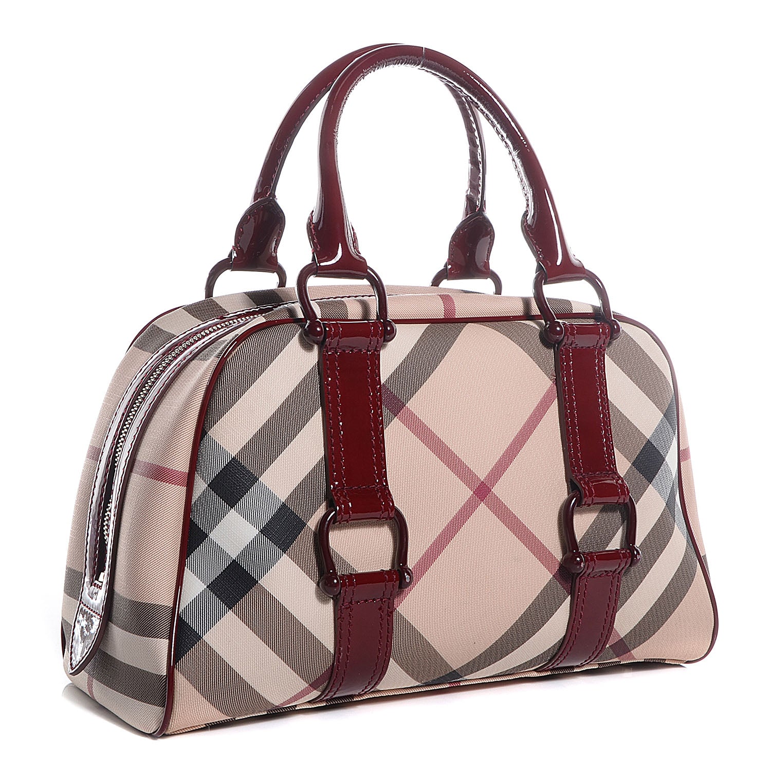 Burberry Supernova Check Bowler Tote Red 3 of 8