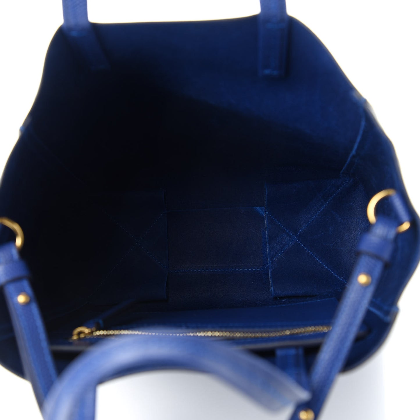 Grained Calfskin Small Vertical Cabas Indigo
