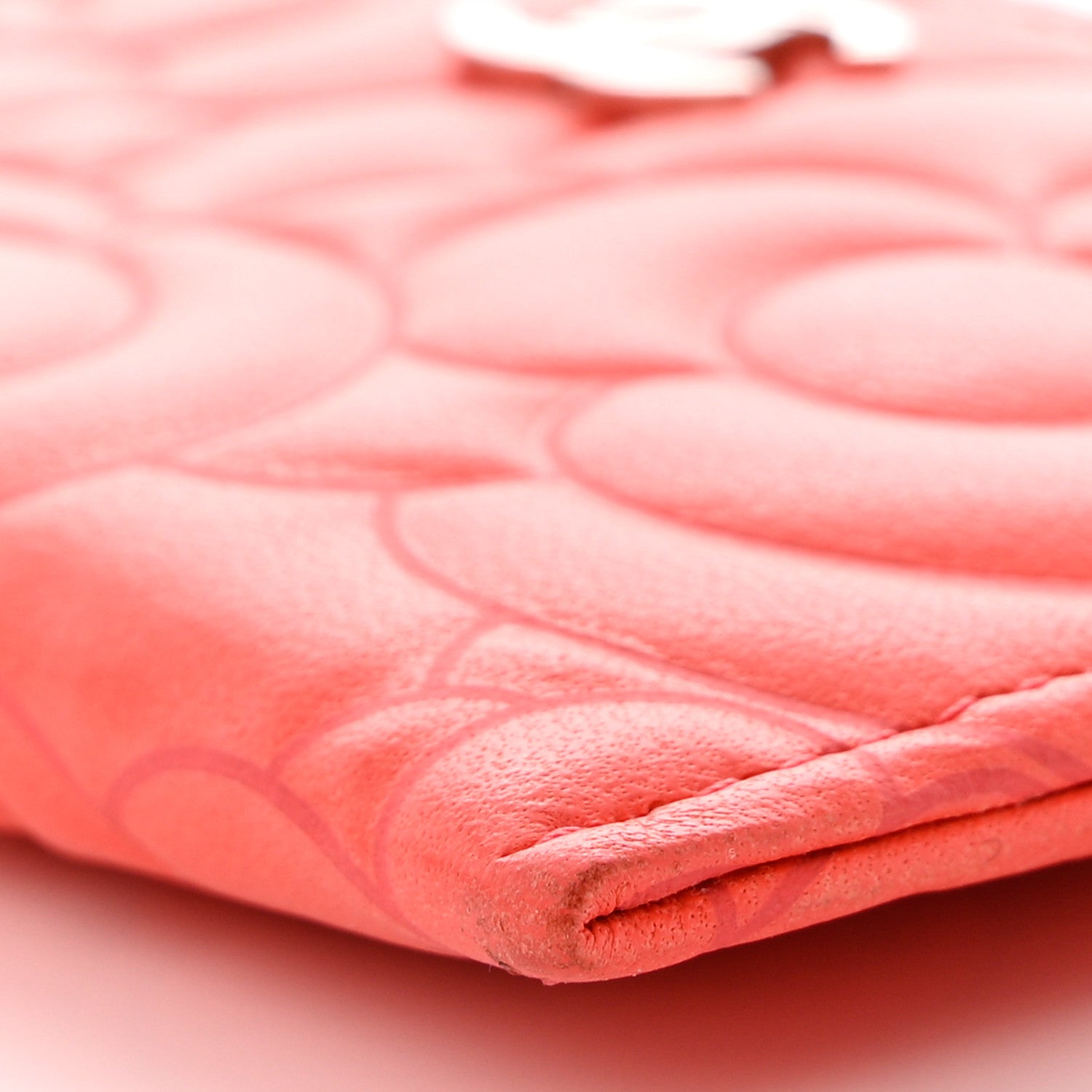 Chanel Lambskin Camellia Embossed Card Holder Red 10 of 11