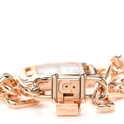 Hermes 18K Rose Gold Mother of Pearl 17mm Nantucket Quartz Watch 5 of 6
