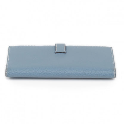 Hermes Epsom Leather Bearn Wallet Blue Jean 3 of 12