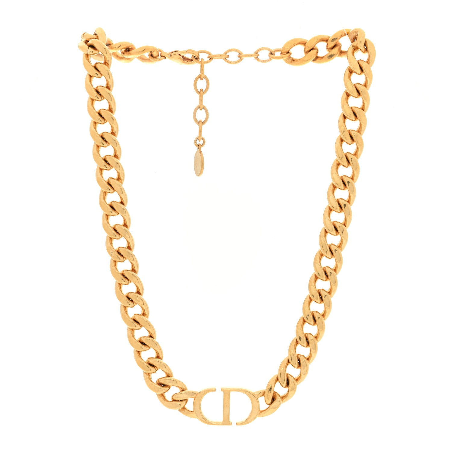 Christian Dior Metal Danseuse Etoile Chain Choker Necklace Gold 3 of 4