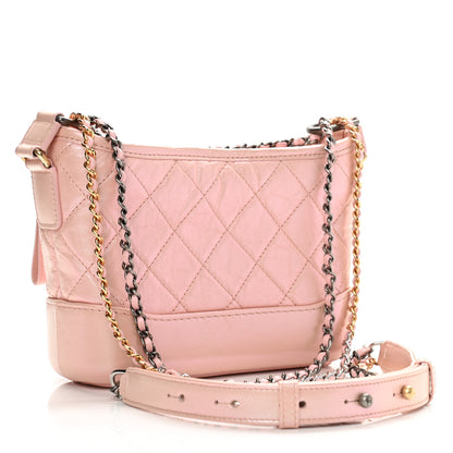 Chanel Iridescent Aged Calfskin Quilted Small Gabrielle Hobo Rose 3 of 11