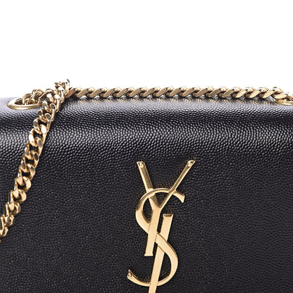 Saint Laurent Grain De Poudre Small Monogram Kate Satchel Black 12 of 12