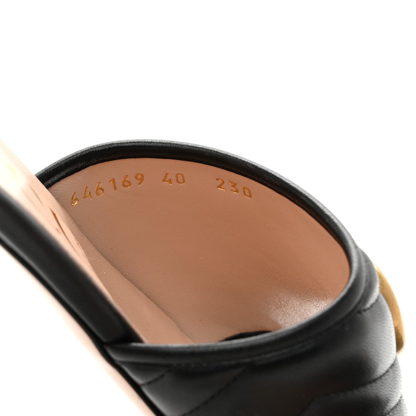 Nappa Matelasse GG Marmont Flat Slide Sandals 40 Black