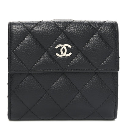 Chanel Caviar Quilted Compact French Flap Wallet Black 1 of 9