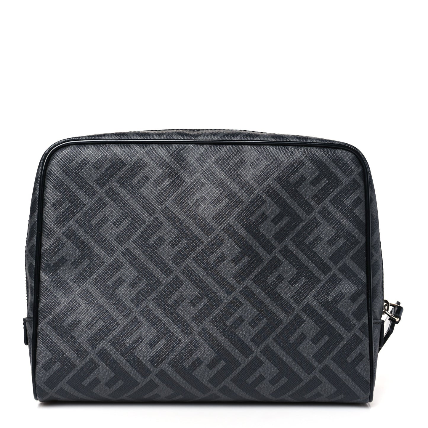 Glazed Fabric Vitello Brush FF 1974 Toiletry Case Black