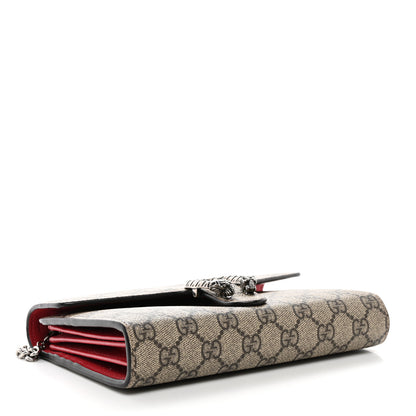 Gucci GG Supreme Monogram Mini Dionysus Chain Wallet Beige Vulcanic Red 4 of 13