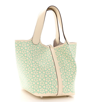 Hermes Swift Lucky Daisy Picotin Lock 18 PM Nata Vert 3 of 10
