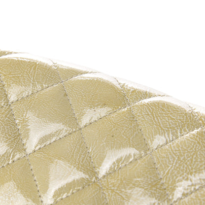 Chanel Crinkled Patent Quilted Jumbo Single Flap Light Beige 13 of 16