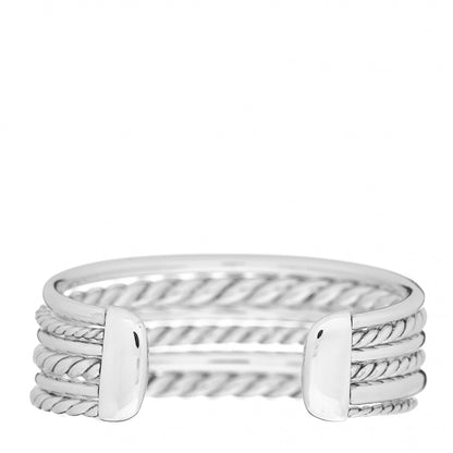 David Yurman Sterling Silver Diamond 29mm Pure Form Cuff Bracelet 3 of 4