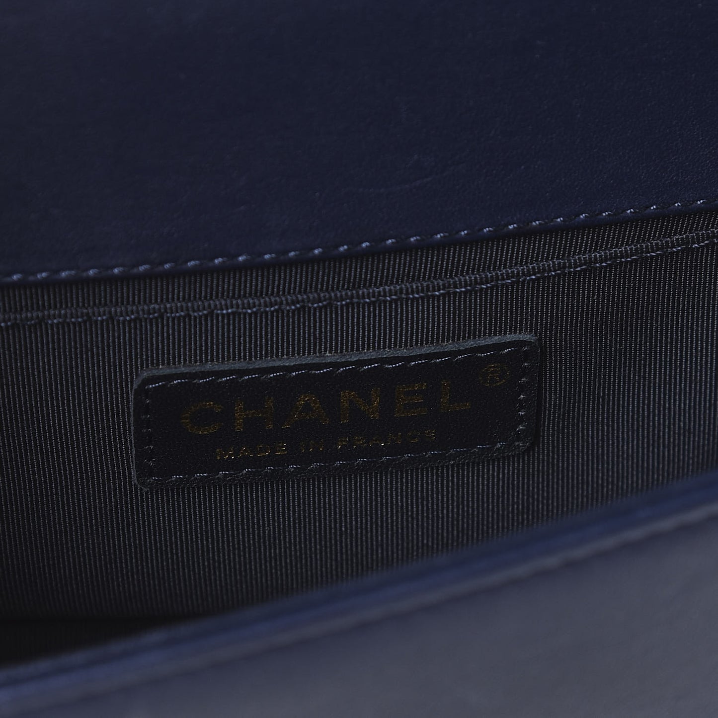 Lambskin Quilted Small Boy Flap Navy