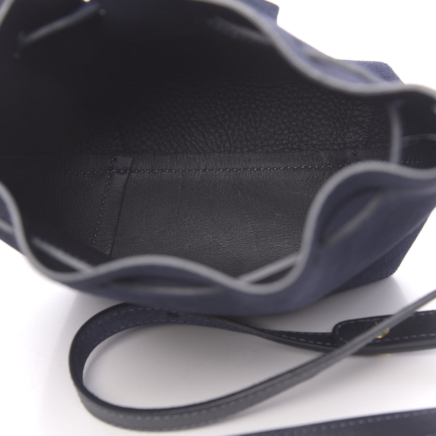 Suede Mini Mini Bucket Bag Blu