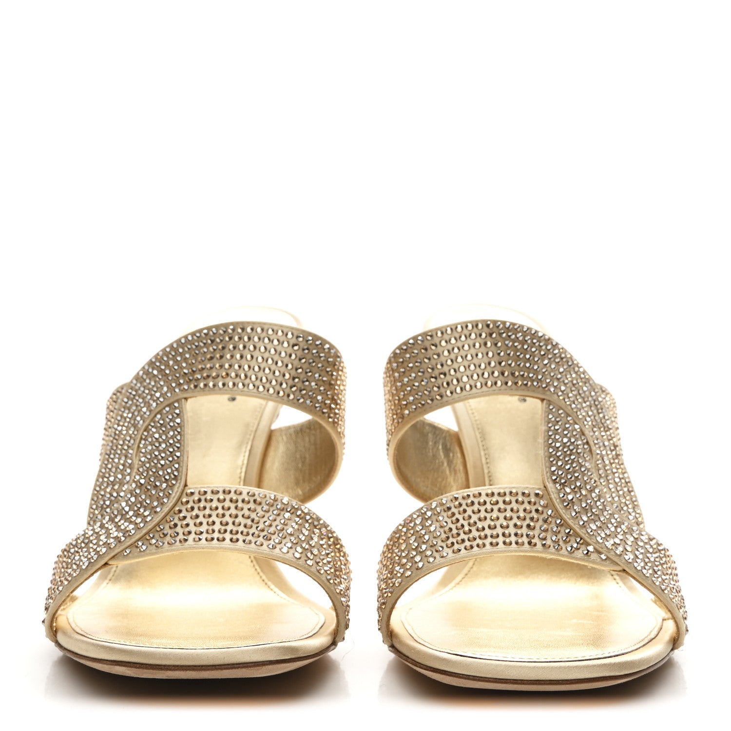 Louis Vuitton Satin Crystal Sparkle Mule 39 Gold 1814029