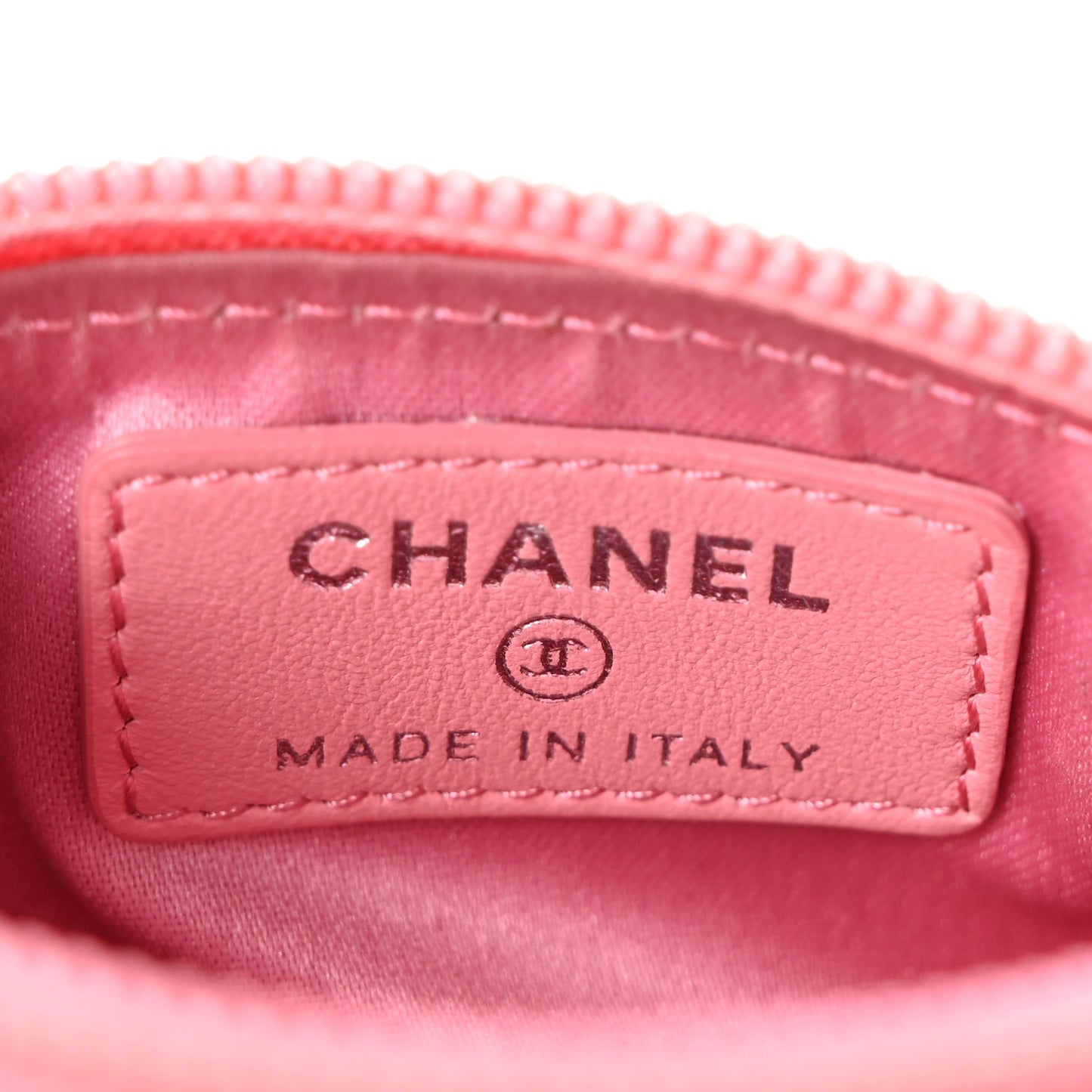 Lambskin Camellia Embossed Key Holder Case Pink