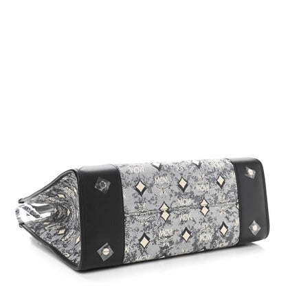 MCM Nappa Jacquard Monogram Large Tote Grey 4 of 9