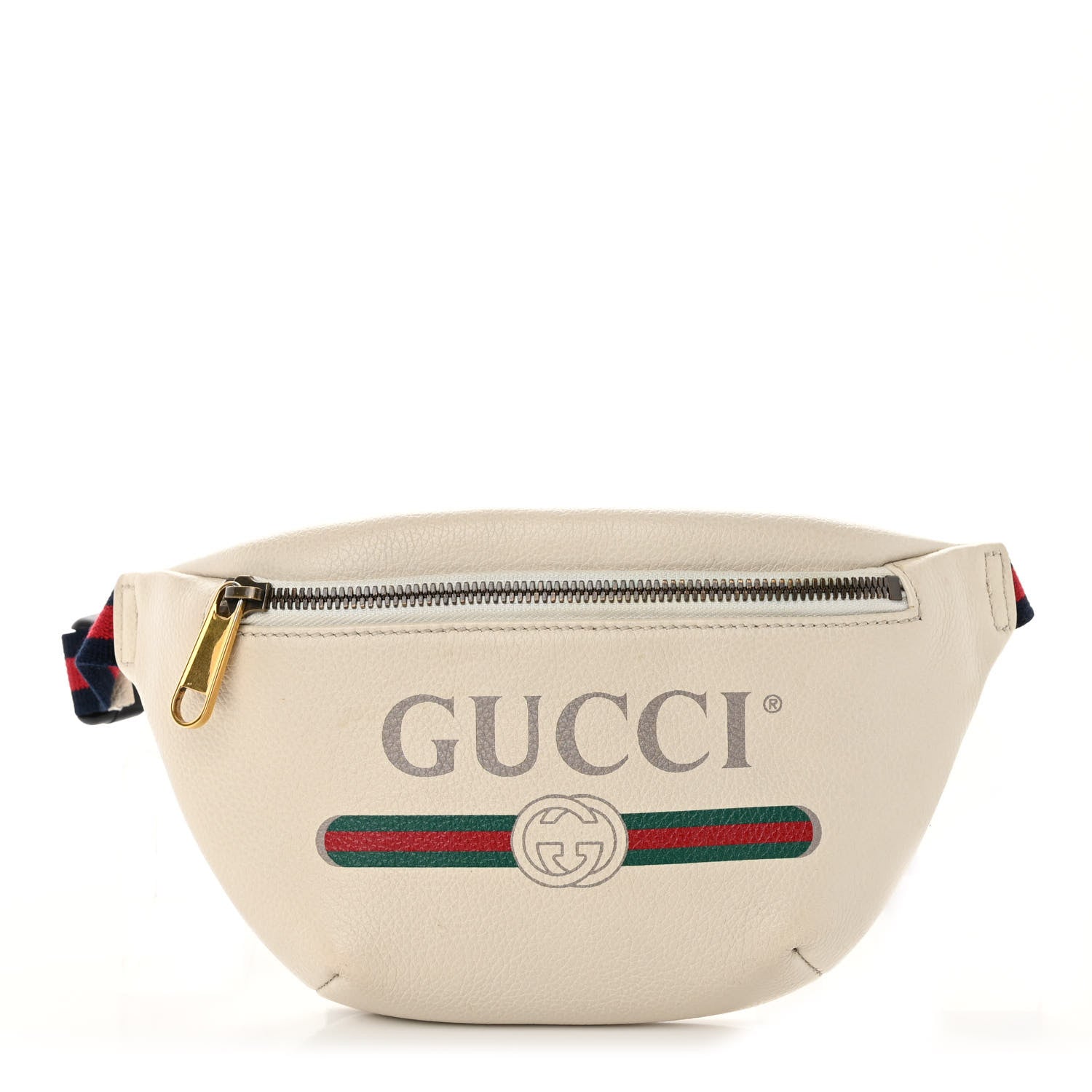 Gucci Grained Calfskin Small Logo Belt Bag White 1 of 10