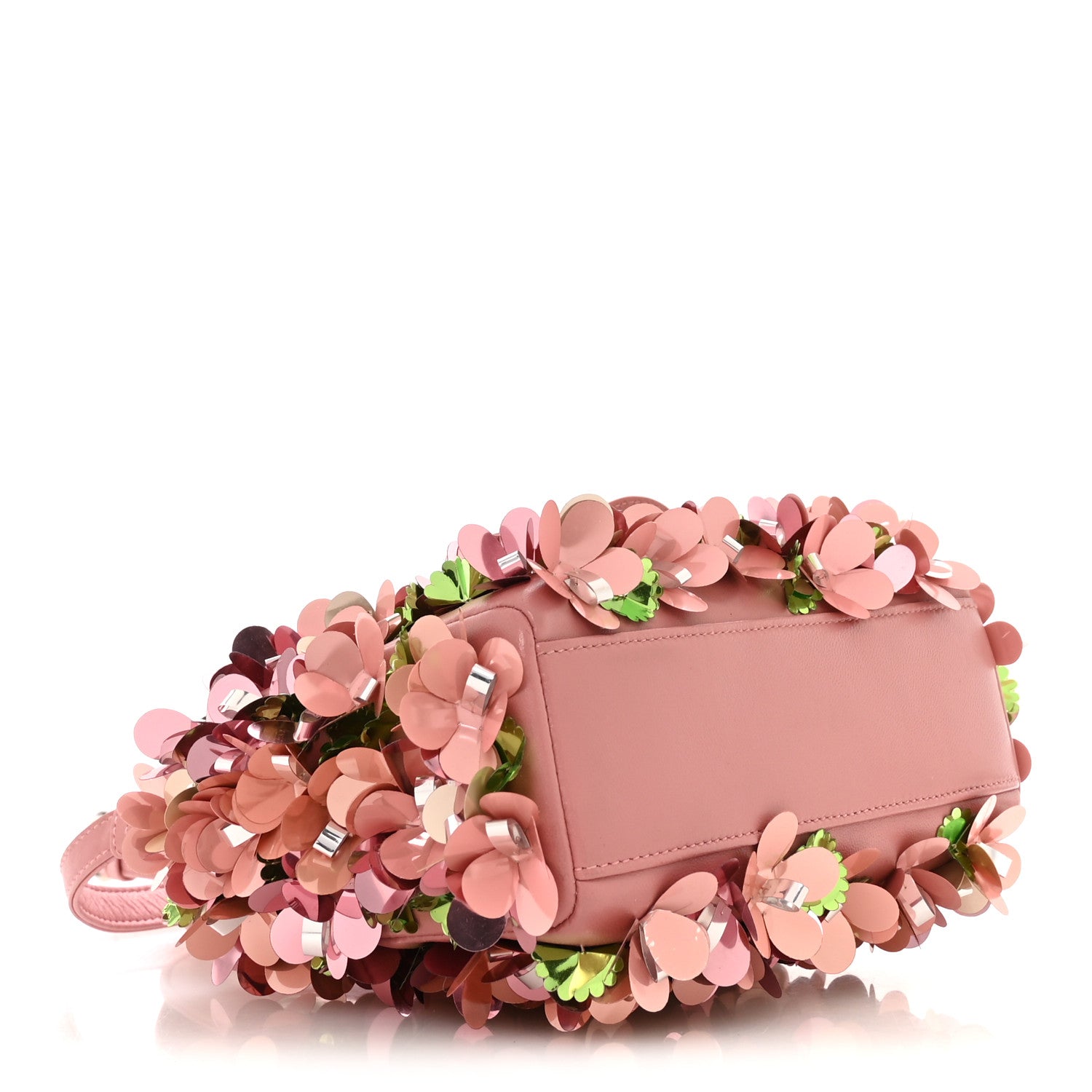 Christian Dior Calfskin Flower Charm Embellished Mini Lady Dior
