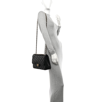 Chanel Lambskin Quilted Jumbo Double Flap Black 3 of 10