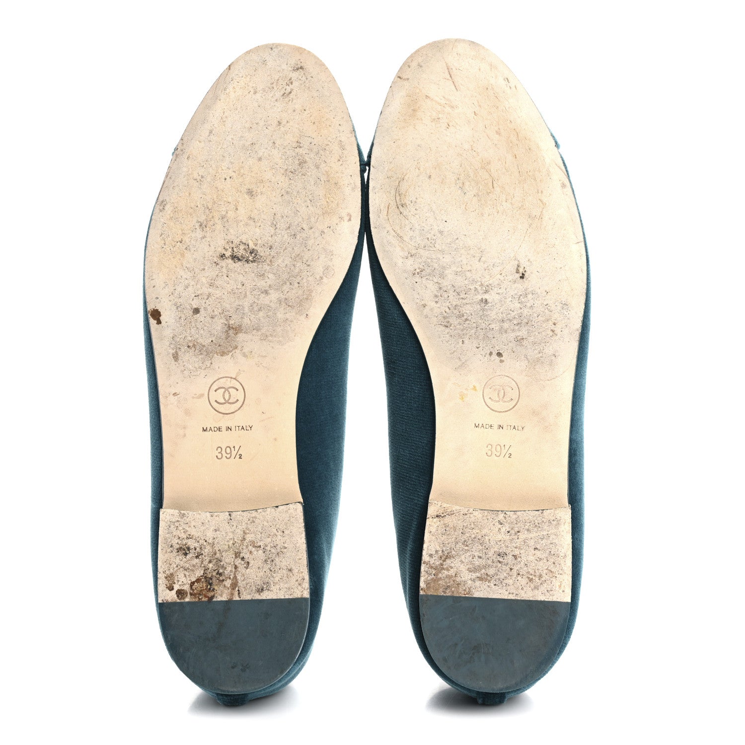 Chanel Velvet Cap Toe Ballerina Flats 39.5 Blue 6 of 11