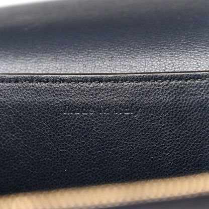 Celine Shiny Smooth Calfskin Medium Frame Shoulder Bag Black Navy 7 of 10