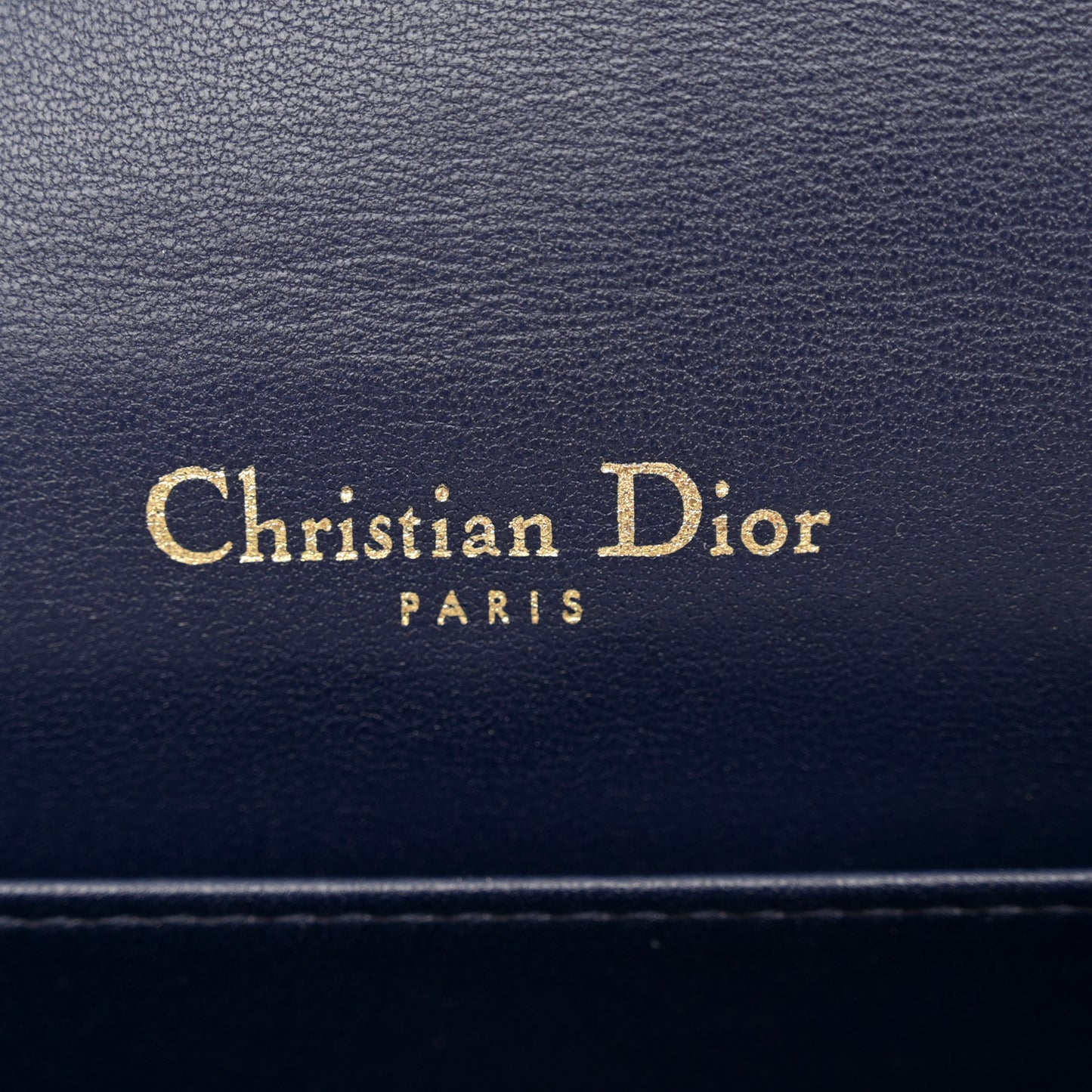 Lambskin Cannage Lady Dior Pouch Navy