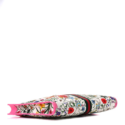 Gucci Canvas Flora Large Rajah Chain Tote White Multicolor Fuxia Fluo 4 of 11