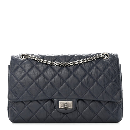 Chanel Aged Calfskin Quilted 2.55 Reissue 226 Flap Navy Blue 1 of 12