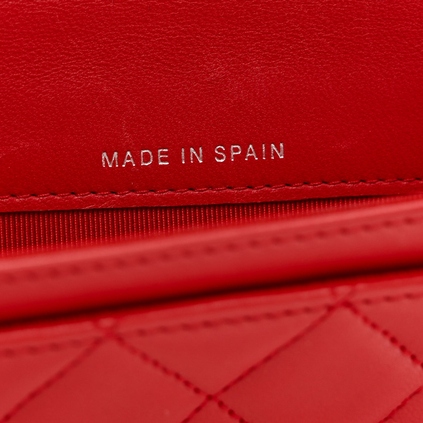 Lambskin Quilted Flap Card Holder Red