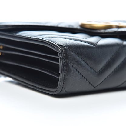 Gucci Calfskin Matelasse GG Marmont Chain Wallet Black 8 of 10