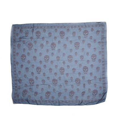 Alexander McQueen Silk Chiffon Skull Scarf Blue 3 of 5