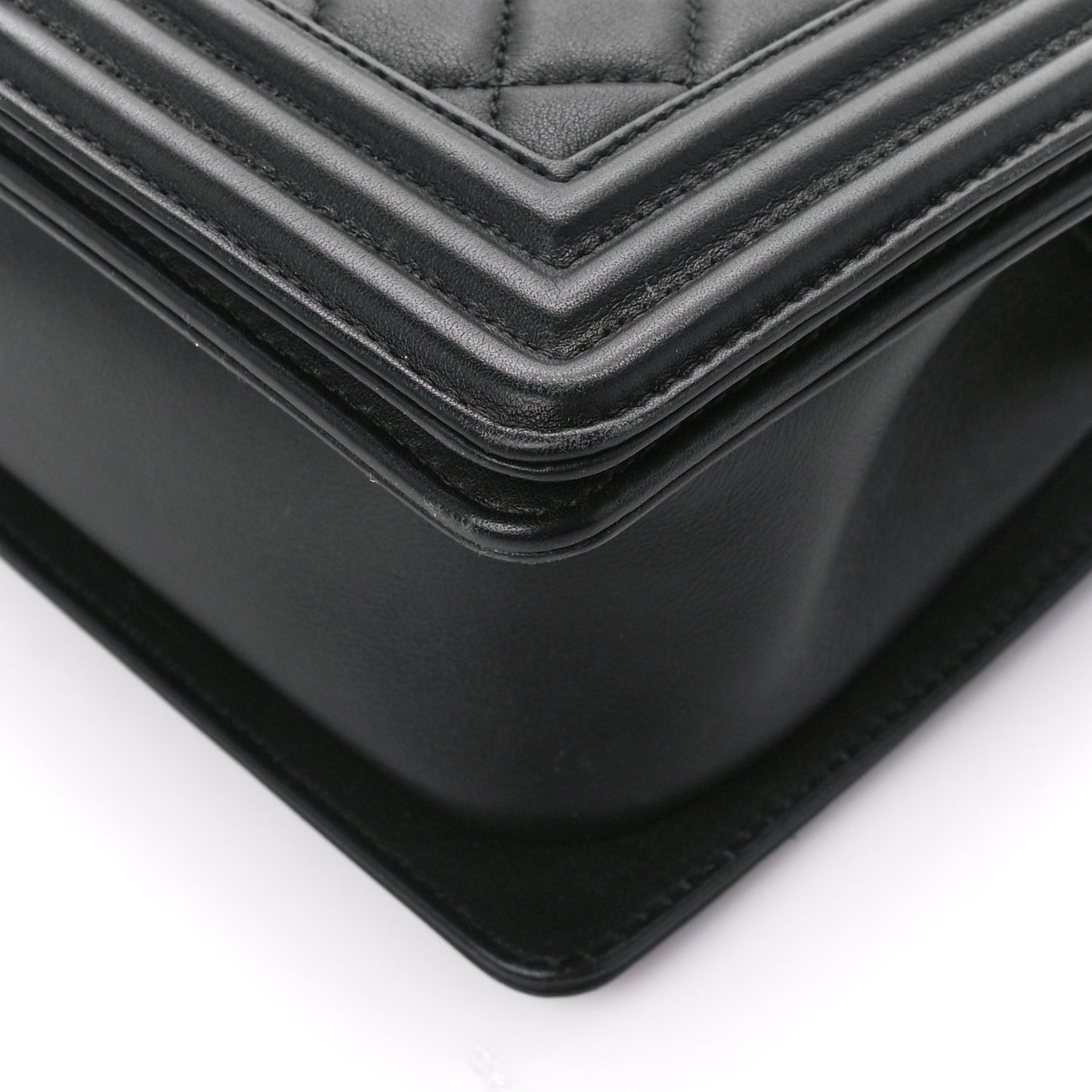 Calfskin Medium Boy Logo Top Handle Flap Black