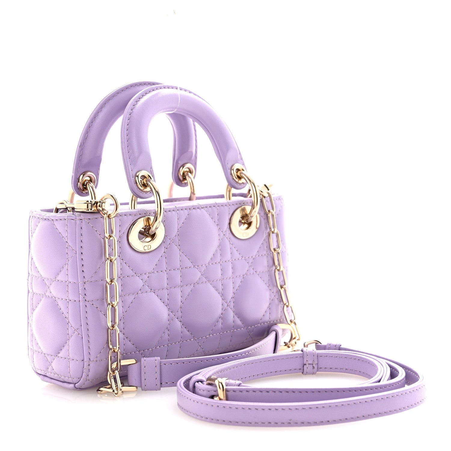 Christian Dior Lambskin Cannage Micro Lady D-Joy Lilas 3 of 11