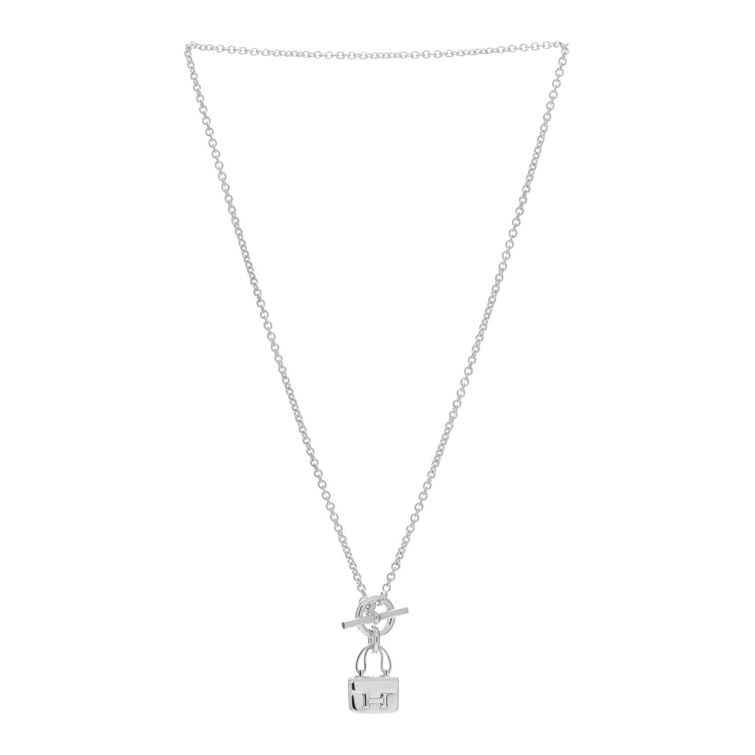 Hermes Sterling Silver Constance Amulettes Pendant Necklace 3 of 5
