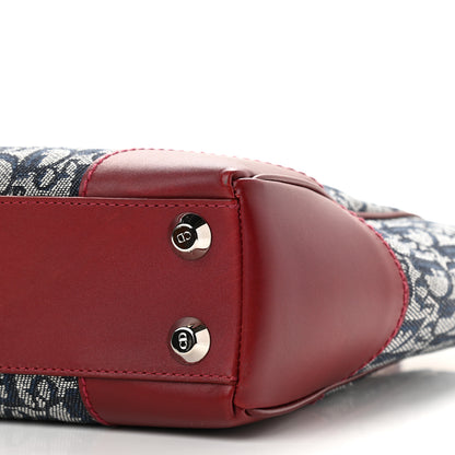 Christian Dior Denim Calfskin Monogram Tote Navy Blue Red 8 of 9