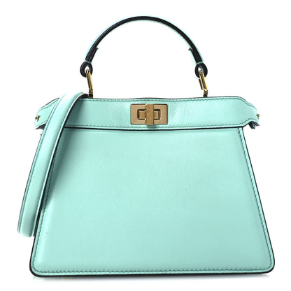 Fendi Shiny Nappa Petite Peekaboo I SEE U Satchel Spring Turquoise 1 of 13