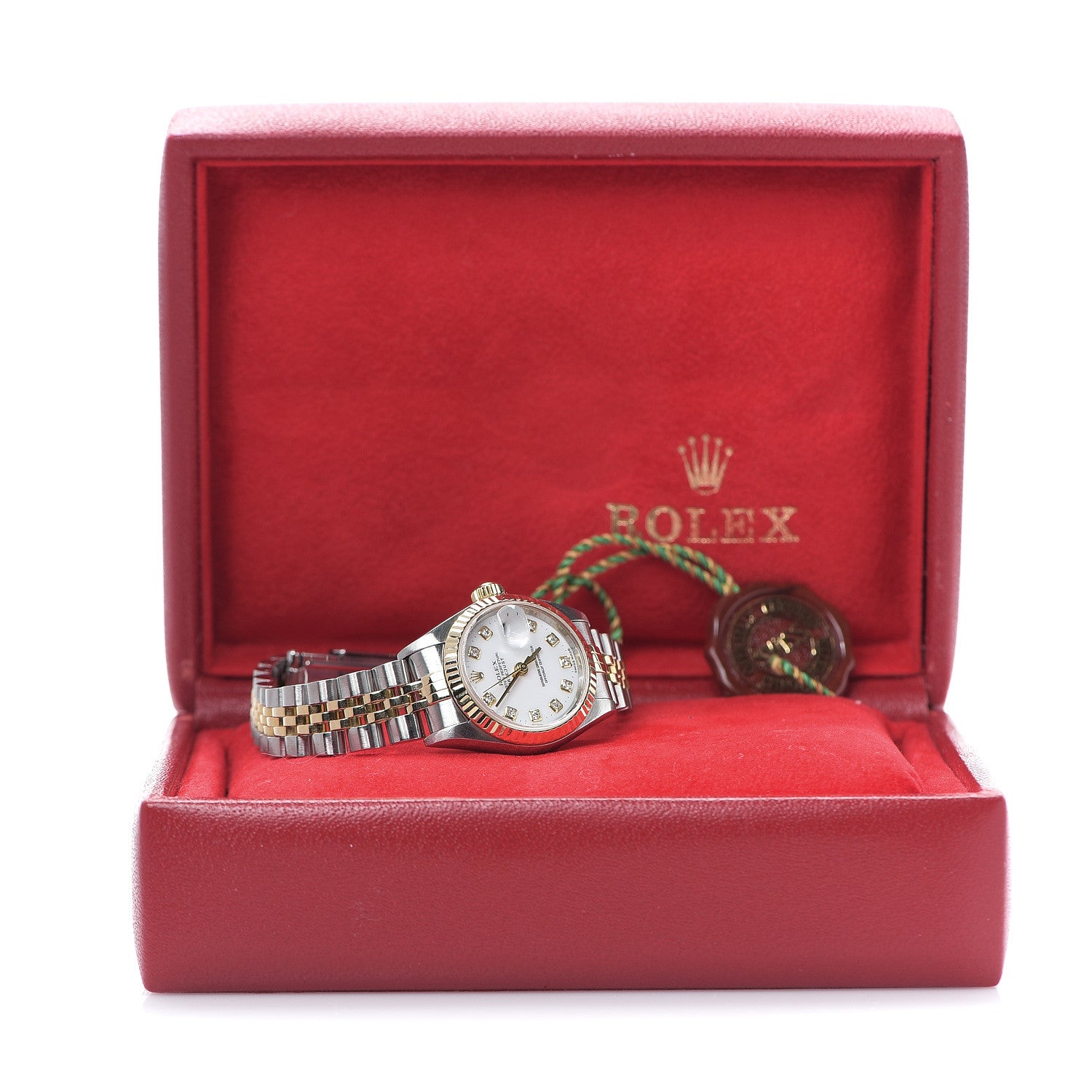 Rolex Stainless Steel 18K Yellow Gold Diamond 26mm Oyster Perpetual Datejust Watch White 79173 6 of 6