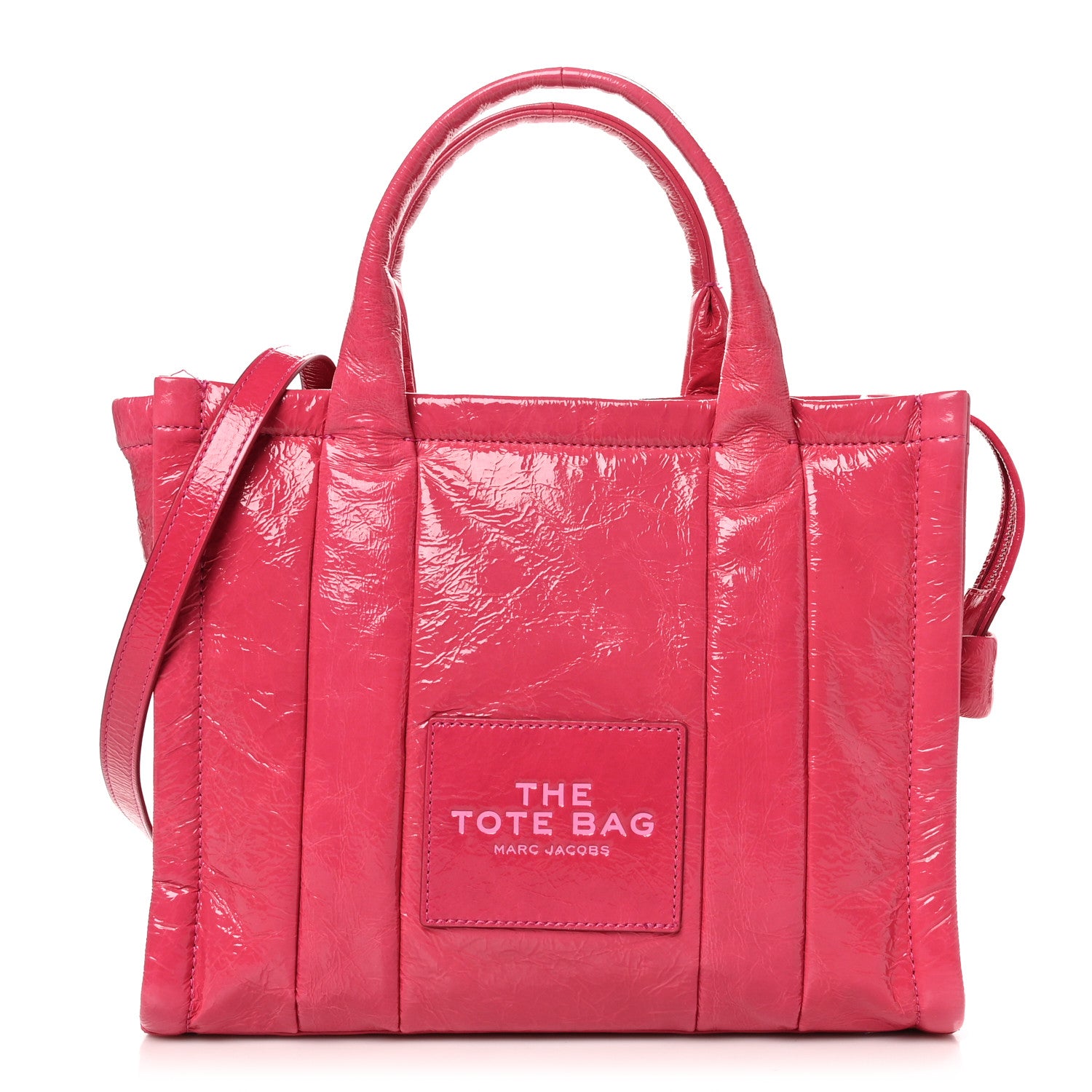 Marc Jacobs Shiny Crinkled Calfskin The Tote Bag Pink 1 of 10