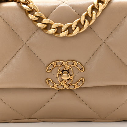 Chanel Lambskin Quilted Medium Chanel 19 Flap Dark Beige 7 of 10