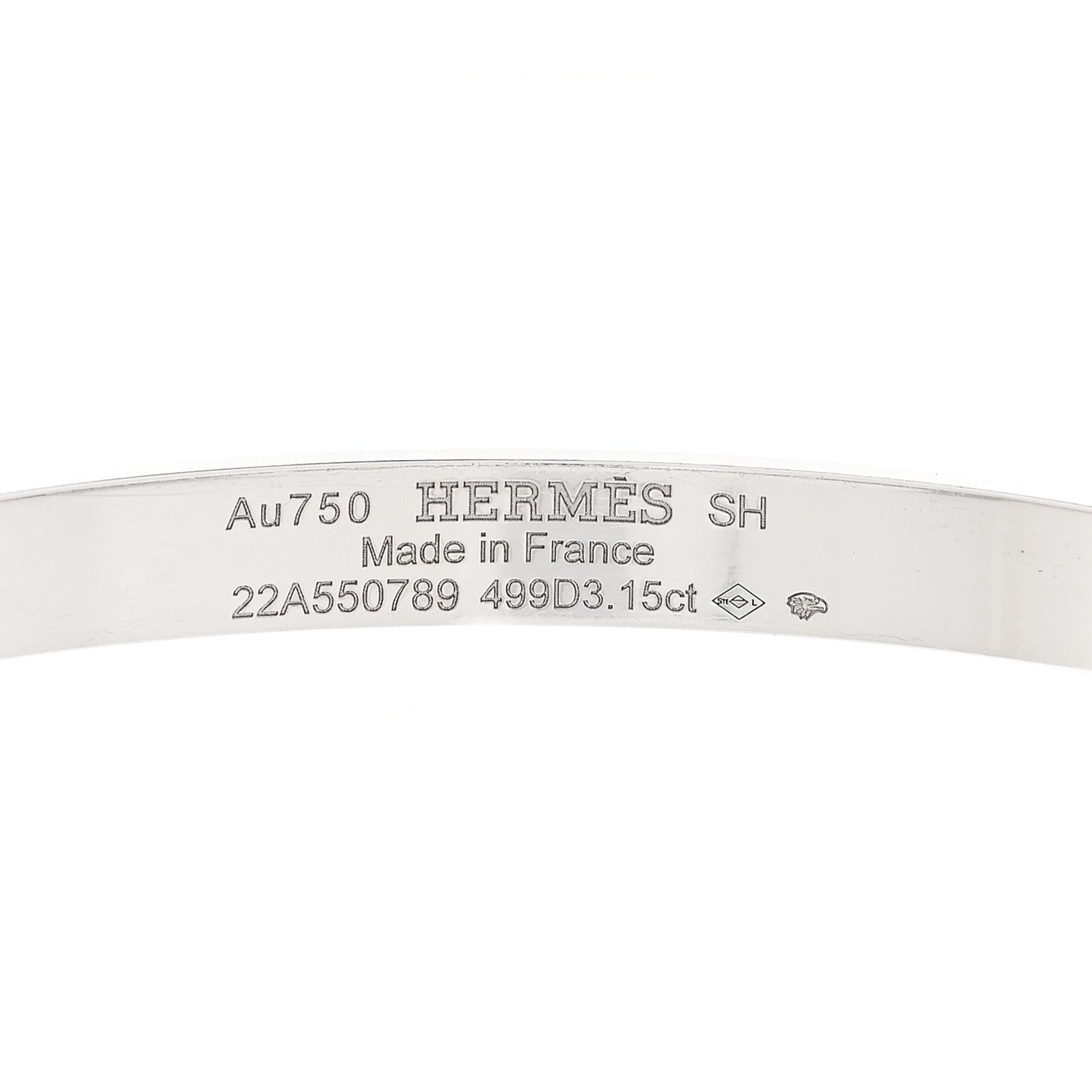 Hermes 18K White Gold Diamond PM Kelly Full Pave Bracelet SH 3 of 4
